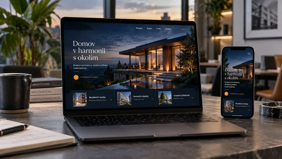 Ukázka firemního webu pro architektonickou společnost