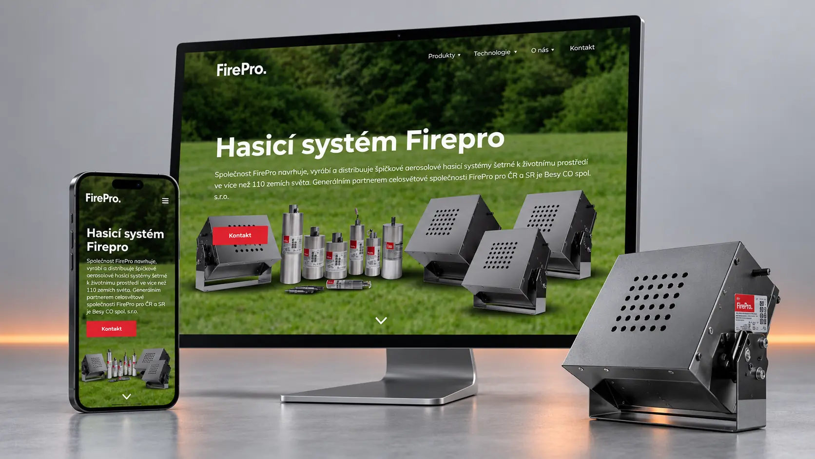 Web FirePro Partner na monitoru a mobilu